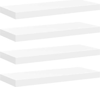 vidaXL Vidaxl - Estante Flotante De Pared 4 Uds Mdf Blanco 60x23,5x3,8 Cm
