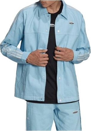adidas originals Side Stripe lapel Sports Jacket Blue HC9497