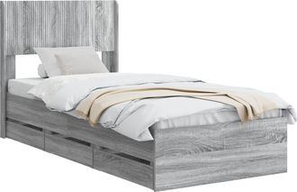 vidaXL Estructura De Cama Con Almacenamiento Y Cabecero Gris Sonoma Vidaxl