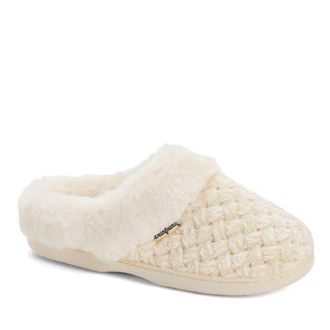 Dearfoams Claire Cable Knit Chenille Clog Slipper in Cream at Nordstrom, Size X-Large