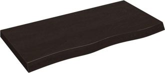vidaXL Bathroom Countertop Dark Brown 100x50x(2-6) cm Treated Solid Wood Vidaxl