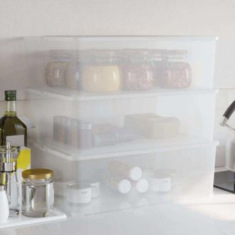 vidaXL Cajas De Almacenaje Apilables 3 Uds Pl&aacute;stico 25 L Vidaxl