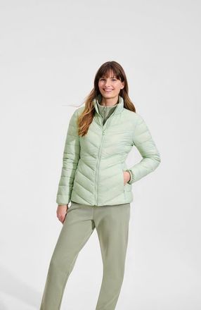Lands End Wanderweight Ultralight Packable Chevron Quilted Down Jacket in Lily Pond at Nordstrom, Size X-Large