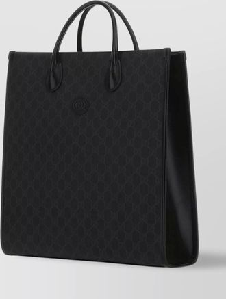 Gucci fabric and leather shopping bag