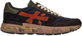Premiata Mick suede-panelled logo sneakers - men - Calf Leather/Polyamide/Polyurethane/Goat Skin/Calf Leather/Rubber/Polyethylene vinyl acetate (
