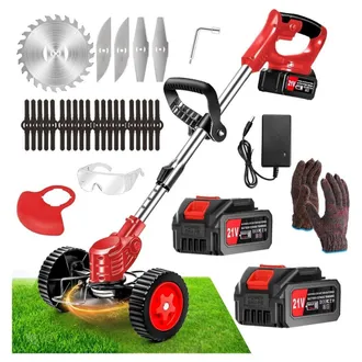 Trade Shop Trade Shop Traesio - Decespugliatore A Batteria 21v Tagliabordi Elettrico Altezza Regolabile Per Giardini