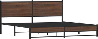 vidaXL Estructura de cama sin colchón metal marrón roble 160x200 cm Vidaxl