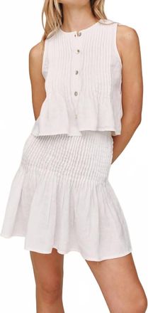 Bella Dahl Sleeveless Pintuck Top In White