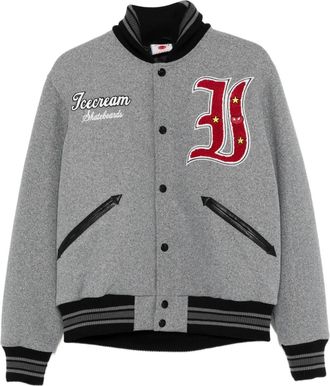 Icecream Button-up bomberjack met logo-applicatie - Grijs