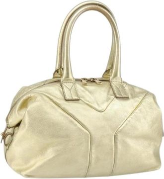 Saint Laurent Pre-owned Leren Handtas - Dames - Vintage Handtas - Geel - ONE Size - Leer - Vintage