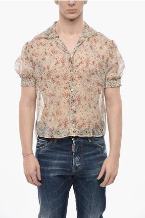 Dsquared2 Garden Sutra Silk Shirt with Floral Print size 50