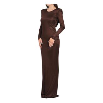 Elisabetta Franchi Dames, Jurken, Bruin, Maat: XS Viscose