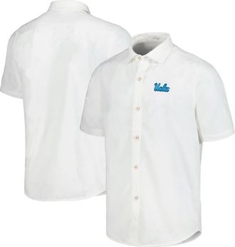 Tommy Bahama Mens Tommy Bahama White UCLA Bruins Coconut Point Palm Vista IslandZone Camp Button-Up Shirt at Nordstrom, Size X-Large