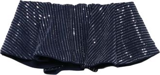 Adriana Degreas sequin-embellished top - women - Polyester/Polyester - M - Blue