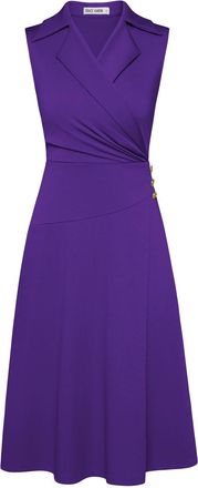 Grace Karin Purple Dresses for Women UK A-Line Midi Wedding Guest Dresses for Women UK Elegant Prom Dress Dark Purple XXL