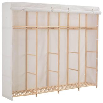 vidaXL Armario De Tela Blanco 200x40x170 Cm Vidaxl
