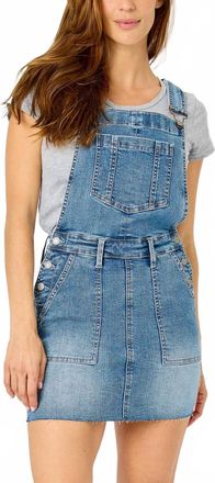 Judy Blue Womens Dottie Raw Hem Overall Skirt In Blue