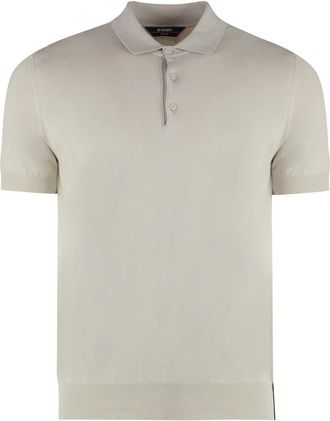 K-Way Pleyne Gebreid Katoenen Poloshirt - Heren - Polos - Beige - M - Katoen - Tops