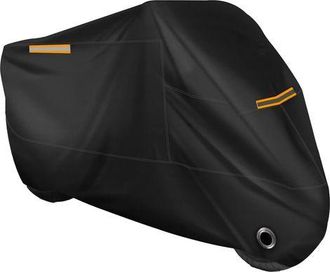 OEM Funda Impermeable Xxl Para Motocicleta Con Protecci&oacute;n Solar, Sistema Antirrobo Y Tiras Reflectantes Color Negro