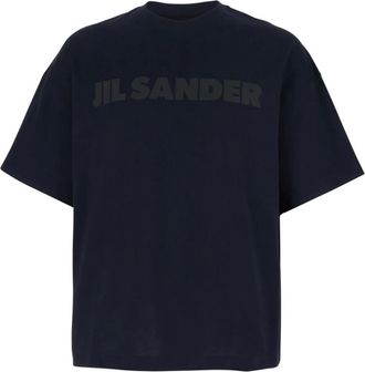 Jil Sander Tops, Heren, Blauw, M, Katoen, Cotton Crew-Neck T-Shirt