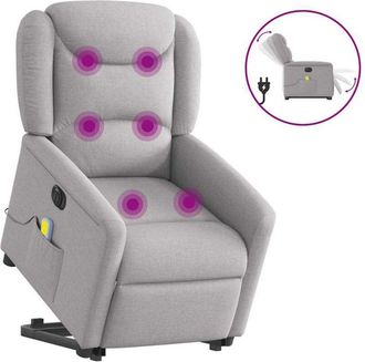 vidaXL Vidaxl - Sill&oacute;n De Masaje El&eacute;ctrico Reclinable Elevable Tela Gris Nube