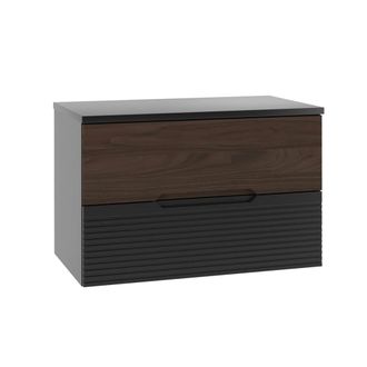 Petits Meubles Mueble bajo lavabo 80cm encimera paneles de melamina y mdf negro