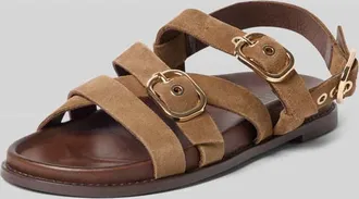 Inuovo Sandalen aus echtem Leder mit offener Ferse in Beige, Gr&ouml;&szlig;e 36