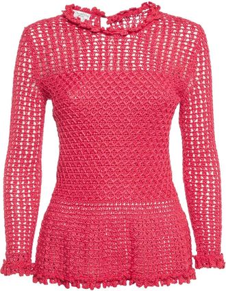 Oscar De La Renta Top semi trasparente - Rosa
