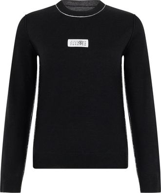 Maison Margiela Trui met ronde hals - Dames - Ronde hals truien - Zwart - M - Wol - Truien & Vesten