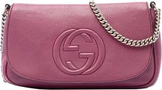 Gucci Pre-owned Vintage Crossbody Bag - Dames - Vintage Schoudertas - Roze - ONE Size - Leer - Vintage