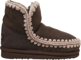 Mou Schoenen, Dames, Bruin, 40 EU, Wol, Luxe enkellaarzen voor winteruitjes