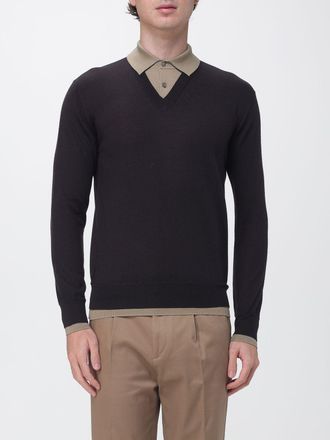 Paolo Pecora Long-Sleeve Knitted Cotton Polo Shirt with Classic Collar