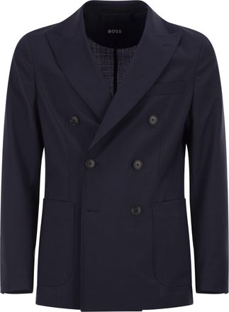 HUGO BOSS Zweireihiger Blazer aus Schurwolle
