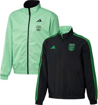 adidas Mens adidas Black/Green Austin FC 2023 On-Field Anthem Full-Zip Reversible Team Jacket at Nordstrom, Size Small