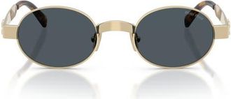 Miu Miu MUB51S 47mm Oval Sunglasses in Pale Gold/dark Grey at Nordstrom