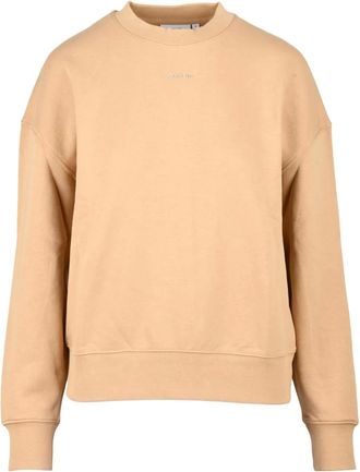 Calvin Klein Hoodies & sweatvesten, Dames, Beige, M, Katoen, Felpa