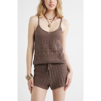 BP. Open Stitch Tank in Brown Quartz at Nordstrom, Size Xx-Small