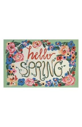 R16 Home Hello Spring Doormat in Green/Multi at Nordstrom Rack, Size 24X36