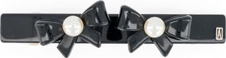 Alexandre de Paris Poesie Acetate And Pearls Barrette in Black at Nordstrom