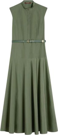 Max Mara Kleedjes Groen - Dames - Maxi kleedjes - Groen - XS - Katoen - Kleedjes