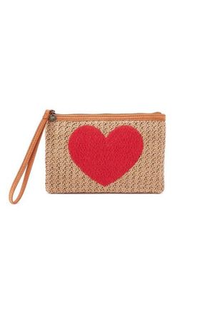 Hobo Heart Straw Pouch in Meadow Woven Straw at Nordstrom