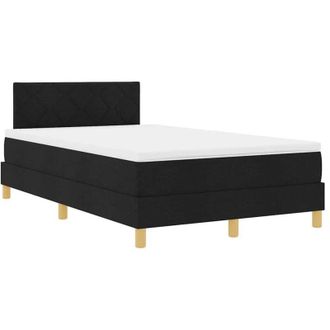 vidaXL Vidaxl - Cama Box Spring Con Colch&oacute;n Con Colch&oacute;n Negro 120 X 190 Cm Tela