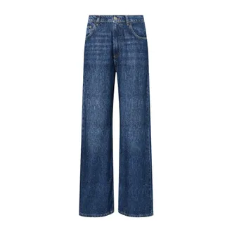 Liu Jo Rhinestone Rechte jeans - Dames - Jeans - Blauw - Maat: W24 Katoen