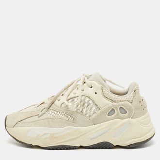 adidas Yeezy Boost 700 Size 38.5 Cream Leather Mesh and Suede Low Top Sneakers