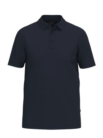 Olymp Poloshirt OLYMP, Herren, Gr. XXL, marine, Web, Obermaterial: 95% Leinen, 5% Elasthan, unifarben, regular fit h&uuml;ftbedeckend, Rundhals, abgesteppte Kant