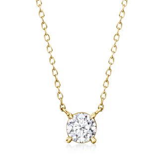 Ross-Simons Lab-Grown Diamond Solitaire Necklace in 18kt Gold Over Sterling