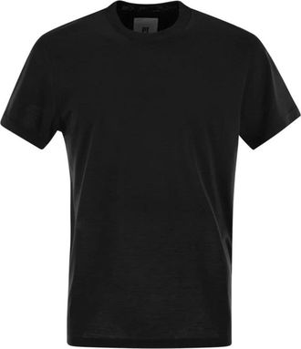 PT01 Silk And Cotton T-Shirt - Heren - T-shirts - Zwart - M - Katoen - Tops