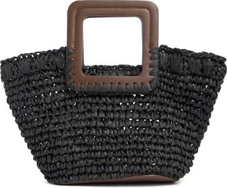 Collection XIIX Straw Top Handle Bag in Black Chocolate at Nordstrom Rack