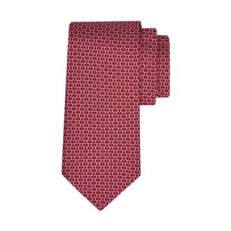 Ferragamo Ties, male, Red, Size: ONE SIZE Gancini Print Silk Tie