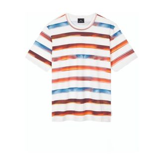 Paul Smith T-Shirts, male, Multicolor, 2XL, Cotton Stripe T-Shirt in Various Colors